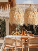 GobekUsa Handmade Woven Rattan Grass Pendant Lamps - Simple Natural Design for Wabi Sabi Style