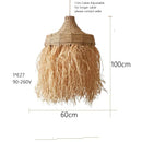 GobekUsa Handmade Woven Rattan Grass Pendant Lamps - Simple Natural Design for Wabi Sabi Style