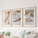 Wabi Sabi Line Art Set of 3 Prints. Earth Tones Landscape by Wall Art Set