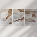 Wabi Sabi Line Art Set of 3 Prints. Earth Tones Landscape by Wall Art Set