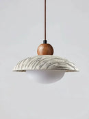 GobekUsa Cement Pendant Chandelier: Wabi-sabi Style Round Dining Table Lighting Fixture