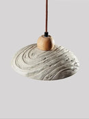 GobekUsa Cement Pendant Chandelier: Wabi-sabi Style Round Dining Table Lighting Fixture