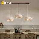 Wabi-Sabi Round Travertine Stone Pendant Light
