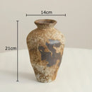 GobekUsa Ceramic Vase: Wabi-sabi Style, Retro Floral Arrangement, Room Decor