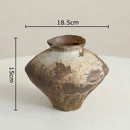 GobekUsa Ceramic Vase: Wabi-sabi Style, Retro Floral Arrangement, Room Decor