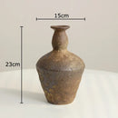 GobekUsa Ceramic Vase: Wabi-sabi Style, Retro Floral Arrangement, Room Decor