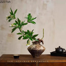 GobekUsa Ceramic Vase: Wabi-sabi Style, Retro Floral Arrangement, Room Decor