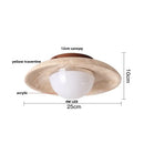 GobekUsa Acrylic LED Ceiling Lamp Yellow Travertine Wood Canopy Wabi Sabi Style