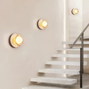 GobekUsa Cream Style Bedroom Wall Lamp Stone Wood Wabi-sabi Decor G9 Bulb Soft Light