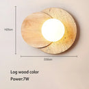 GobekUsa Cream Style Bedroom Wall Lamp Stone Wood Wabi-sabi Decor G9 Bulb Soft Light