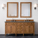 James Martin Brittany 72" Double Bathroom Vanity, Saddle Brown