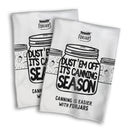 Waffle Towels – White with Printed Patterns (2-Pack)