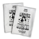 Waffle Towels – White with Printed Patterns (2-Pack)