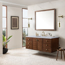 James Martin Amberly 60" Dual Mount Single Bathroom Vanity, Mid-Century Walnut