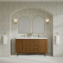 James Martin Laurent 60" Dual Mount Double Bathroom Vanity, Honey Oak