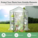 Walk-in Greenhouse with 3 Tiers 8 Shelves PVC Cover Roll-up Zippered Door by LJGDeals