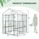 Walk-in Greenhouse with 3 Tiers 8 Shelves PVC Cover Roll-up Zippered Door by LJGDeals