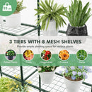 Walk-in Greenhouse with 3 Tiers 8 Shelves PVC Cover Roll-up Zippered Door by LJGDeals