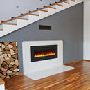 Insert or Wall-Mount Electric Fireplace with Remote Control and Touch Screen in 13 Flame Colors and Base Lights
