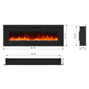 Insert or Wall-Mount Electric Fireplace with Remote Control and Touch Screen in 13 Flame Colors and Base Lights