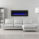Insert or Wall-Mount Electric Fireplace with Remote Control and Touch Screen in 13 Flame Colors and Base Lights