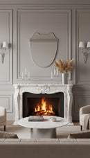Italian Shield Silver Brass Wall Mirror