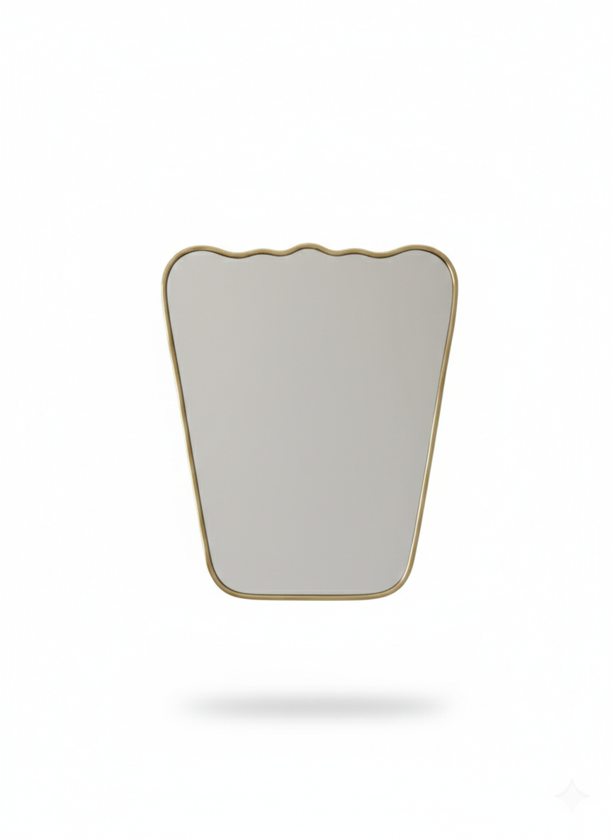 Italian Wavy Brass Mirror, photo 7 of 13