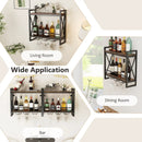 Wall Mounted Wine Rack with 2-Tier Shelves and 3 Glass Holders by LJGDeals