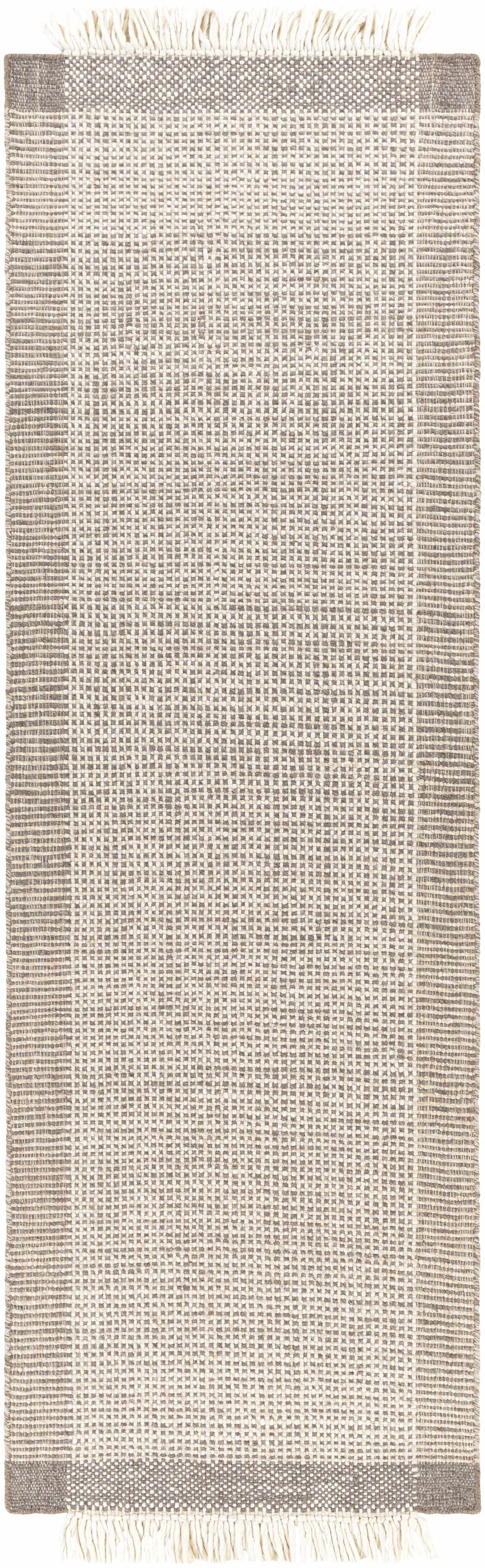 Joelle Beige Grid Wool Rug