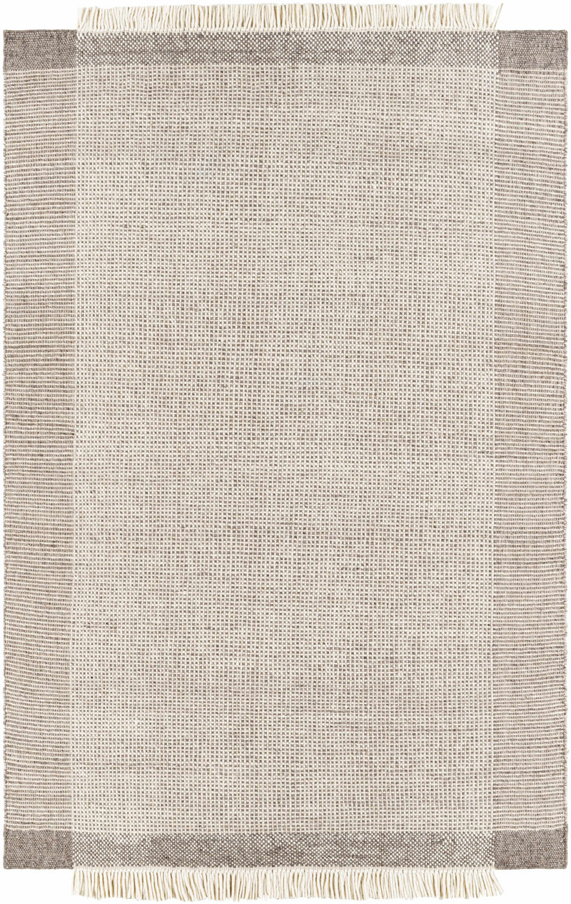 Joelle Beige Grid Wool Rug