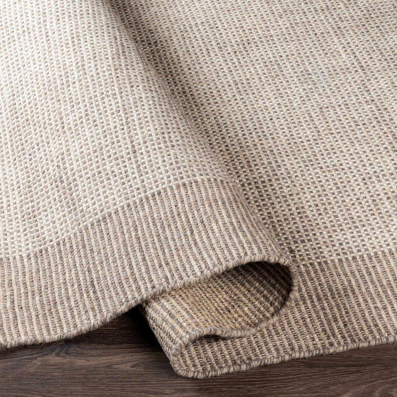 Joelle Beige Grid Wool Rug