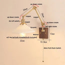 GobekUsa Cube Glass LED Wall Sconce Walnut Wood Rotatable Mirror Light