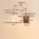 GobekUsa Cube Glass LED Wall Sconce Walnut Wood Rotatable Mirror Light