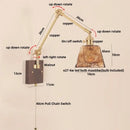 GobekUsa Cube Glass LED Wall Sconce Walnut Wood 2 Arms Rotatable Mirror Light