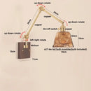 GobekUsa Cube Glass LED Wall Sconce Walnut Wood Rotatable Mirror Light