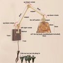 GobekUsa Cube Glass LED Wall Sconce Walnut Wood 2 Arms Rotatable Mirror Light