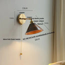 GobekUsa LED Walnut Wood Wall Sconce with Pull Chain Switch
