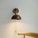 GobekUsa LED Walnut Wood Wall Sconce with Pull Chain Switch
