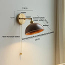 GobekUsa LED Walnut Wood Wall Sconce with Pull Chain Switch
