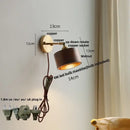 GobekUsa LED Walnut Wood Wall Sconce with Pull Chain Switch