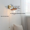GobekUsa LED Walnut Wood Wall Sconce with Pull Chain Switch