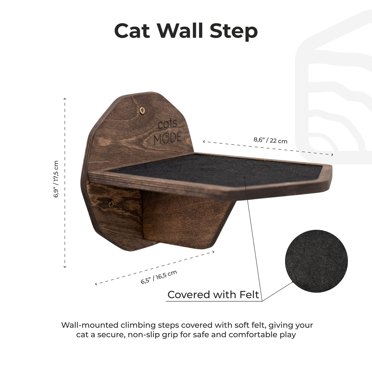 Wooden Hexagon Step - Dark Walnut, photo 4 of 4