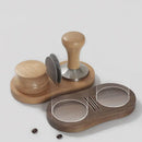 Walnut & oak wooden tamping station kitchen espresso tamper base by Decorbites
