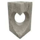 Modern Handcrafted Grey Travertine Pedestal Sink 18 Inch Square