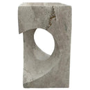 Modern Handcrafted Grey Travertine Pedestal Sink 18 Inch Square