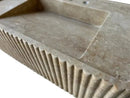 Beige Wall Mount Travertine Bathroom Sink 32 Inches By 16