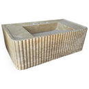 Beige Wall Mount Travertine Bathroom Sink 32 Inches By 16