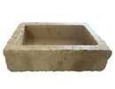 Wall Mount Beige Travertine Bathroom Sink 20x30x8 Handcrafted