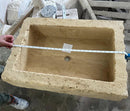 Wall Mount Beige Travertine Bathroom Sink 20x30x8 Handcrafted