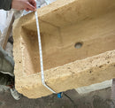 Wall Mount Beige Travertine Bathroom Sink 20x30x8 Handcrafted